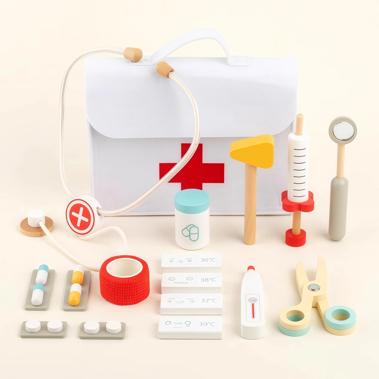 Wooden Doctor Kit Pretend Play Set