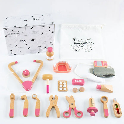 Wooden Doctor Kit Pretend Play Set