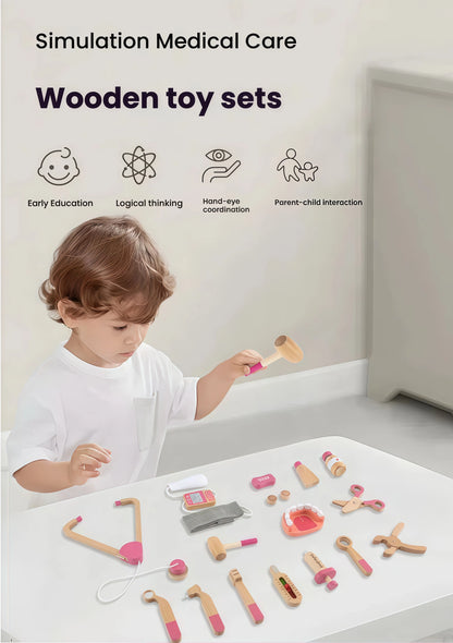 Wooden Doctor Kit Pretend Play Set