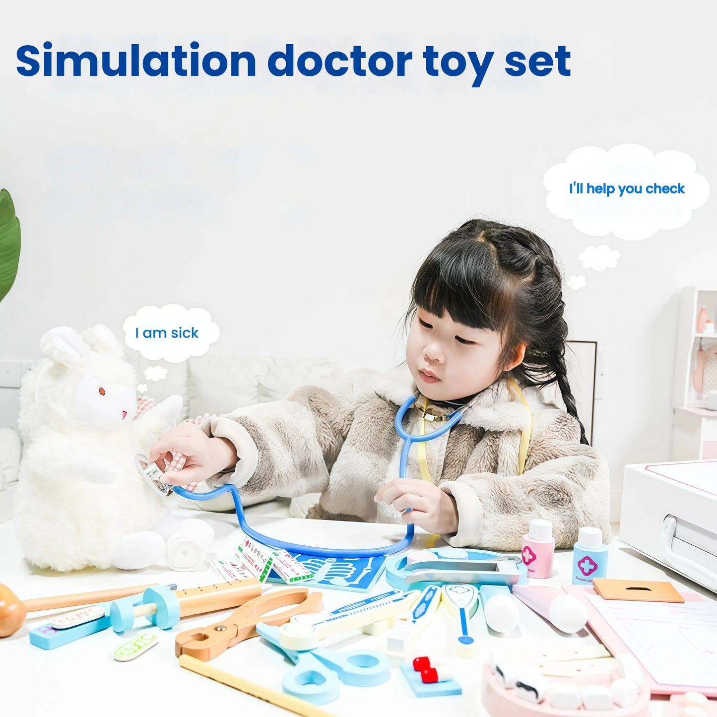Wooden Doctor Kit Pretend Play Set