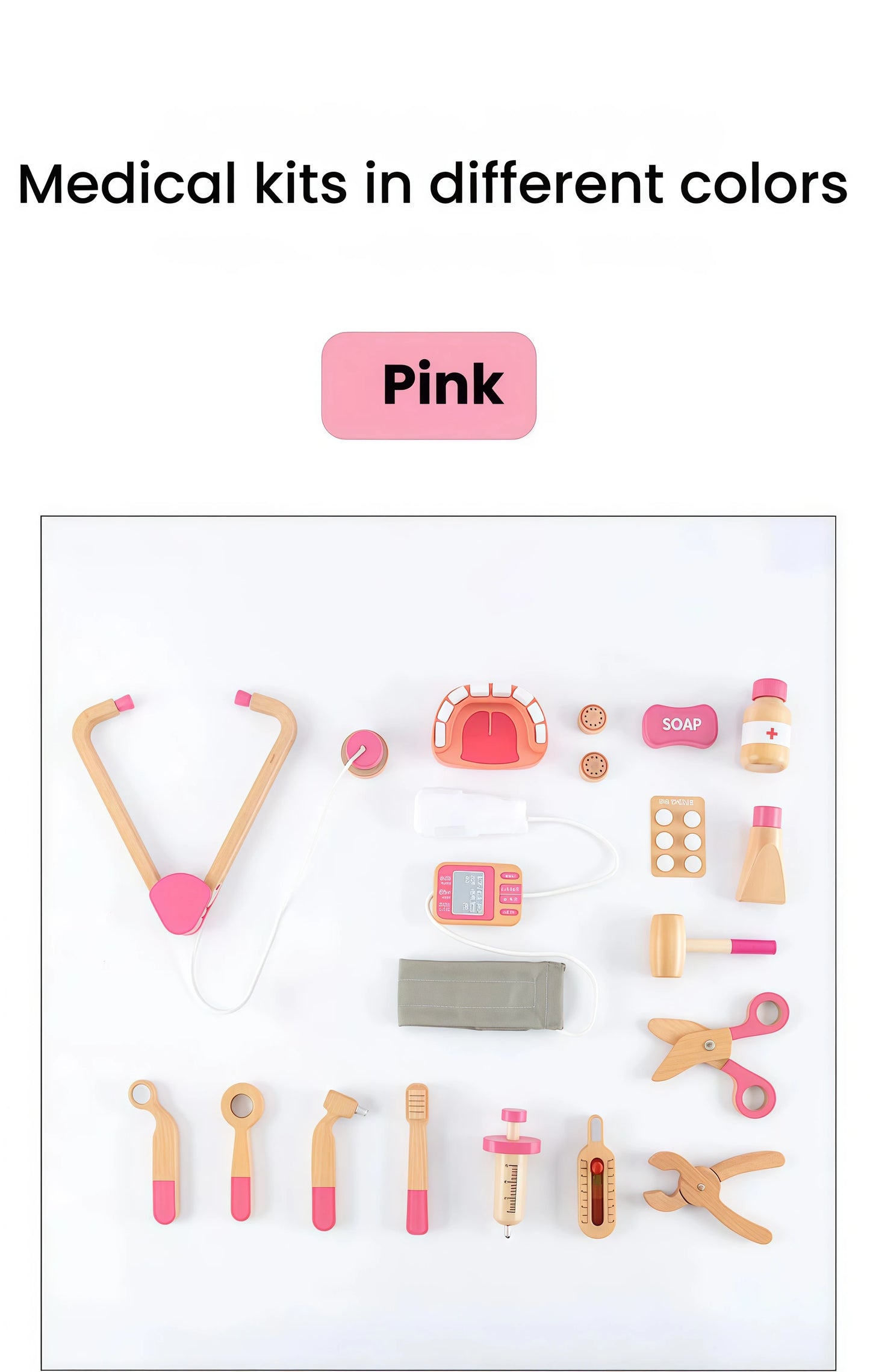 Wooden Doctor Kit Pretend Play Set