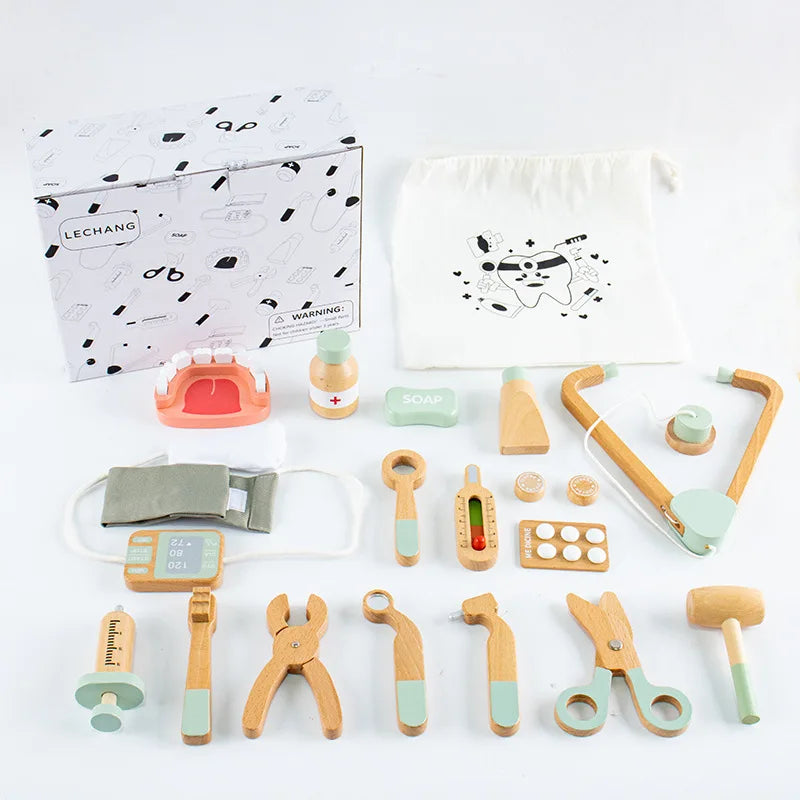Wooden Doctor Kit Pretend Play Set