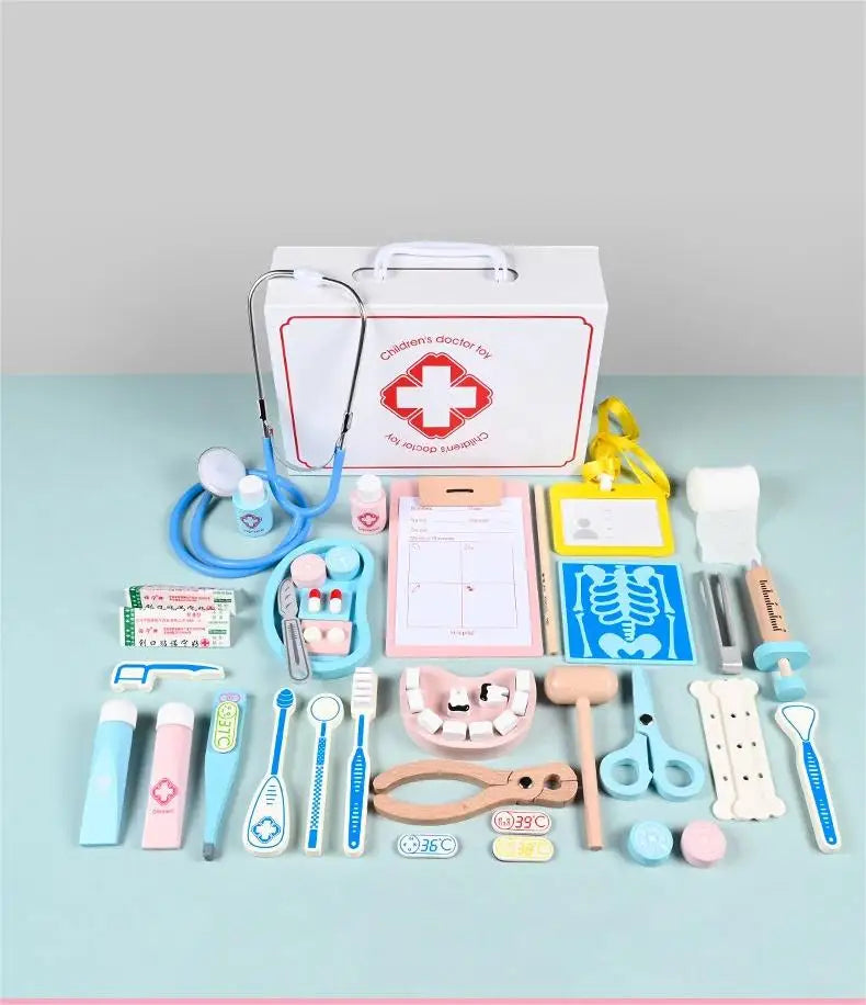 Wooden Doctor Kit Pretend Play Set