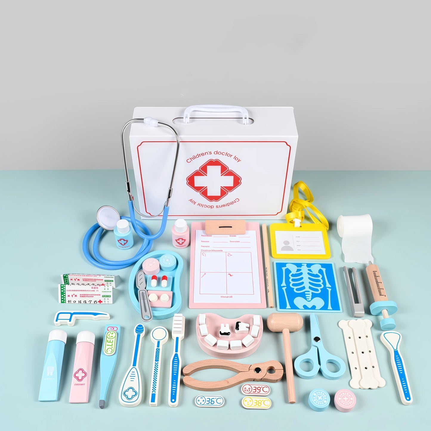 Wooden Doctor Kit Pretend Play Set