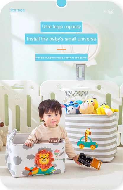 Foldable Linen Storage Basket with Handles