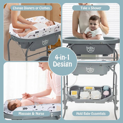 Baby Bathtub with Changing Table - Foldable Station