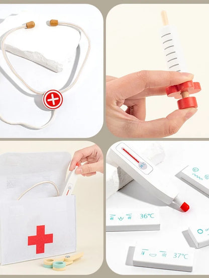 Wooden Doctor Kit Pretend Play Set