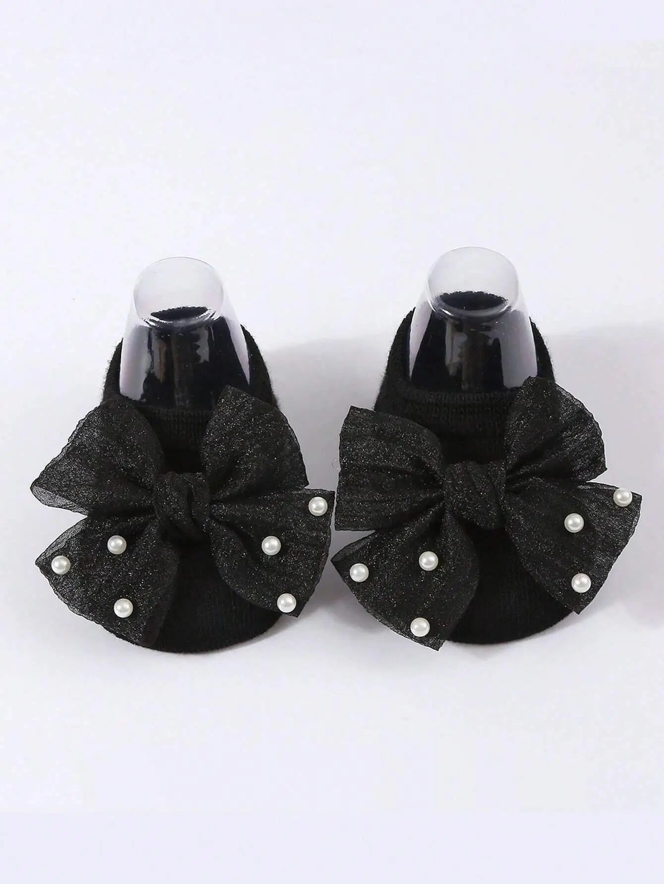 Soft Baby Bow with Pearl Embellishments Socks  Ideal for Birthday & Photos
