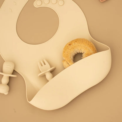 Waterproof Silicone Baby Bib with Pocket