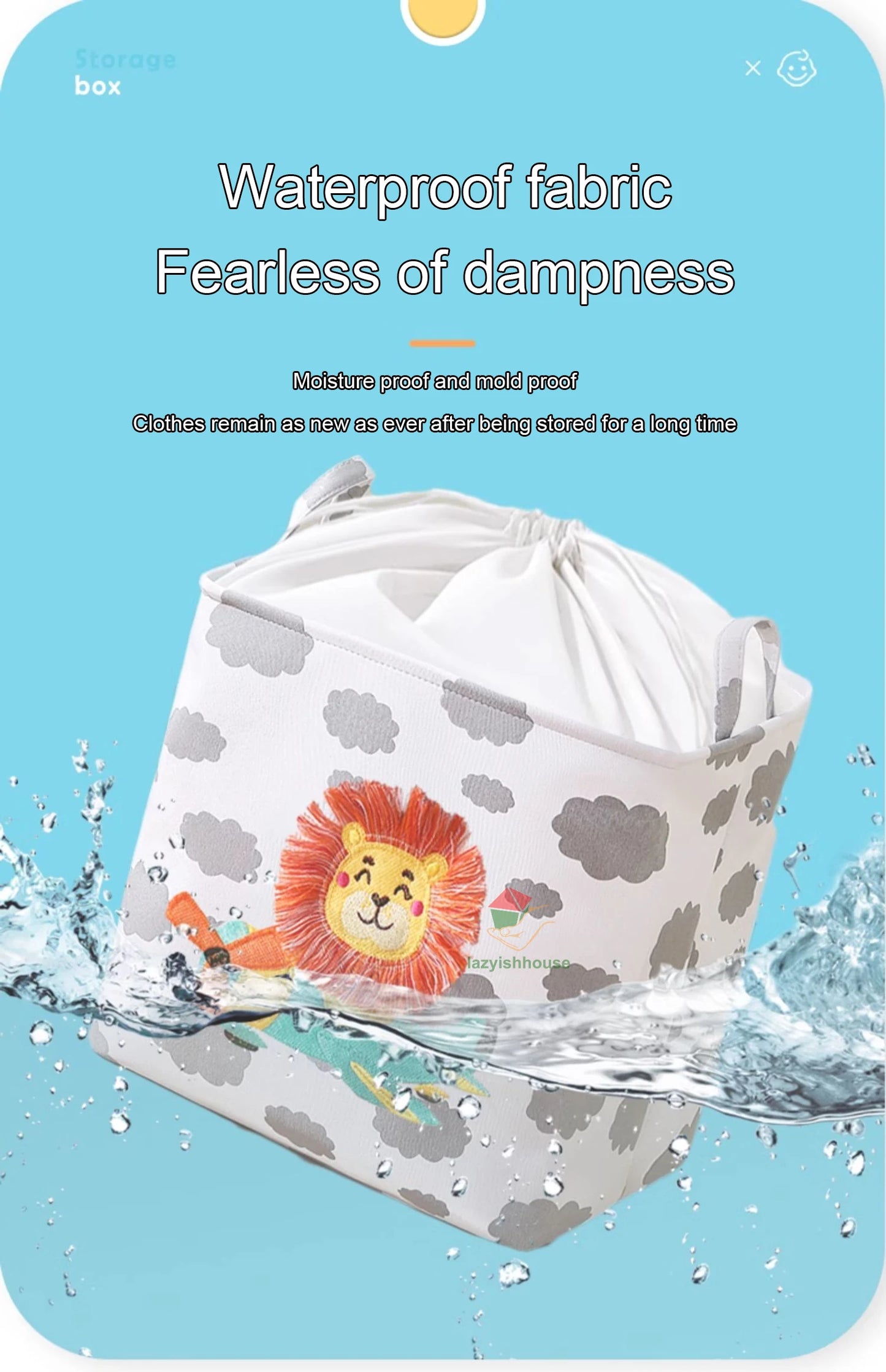 Foldable Linen Storage Basket with Handles