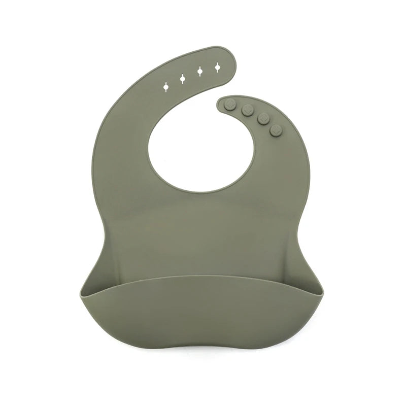 Waterproof Silicone Baby Bib with Pocket