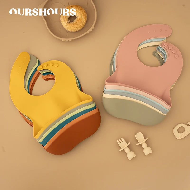 Waterproof Silicone Baby Bib with Pocket