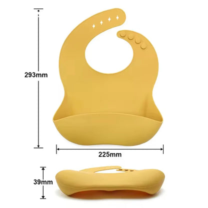 Waterproof Silicone Baby Bib with Pocket