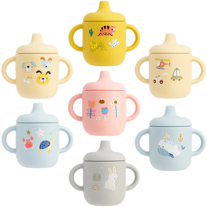 Cartoon Silicone Baby Training Cup with Handles