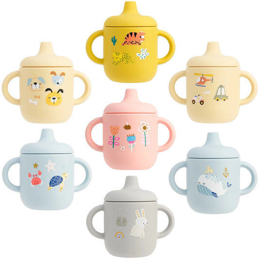 Cartoon Silicone Baby Training Cup with Handles