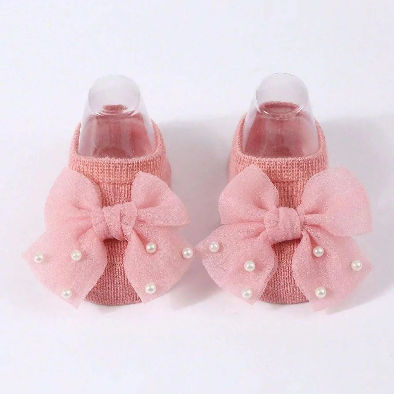Soft Baby Bow with Pearl Embellishments Socks  Ideal for Birthday & Photos