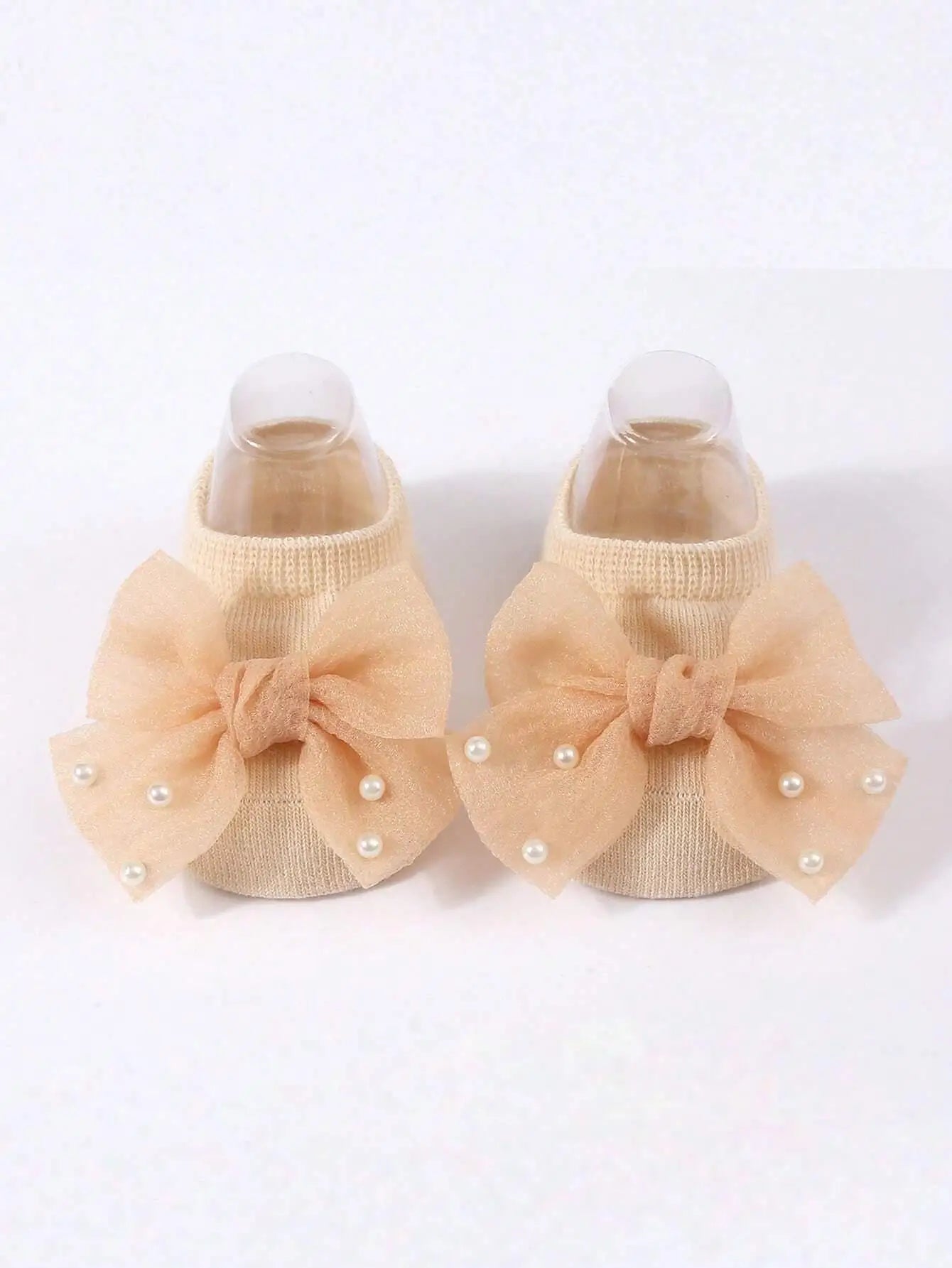 Soft Baby Bow with Pearl Embellishments Socks  Ideal for Birthday & Photos