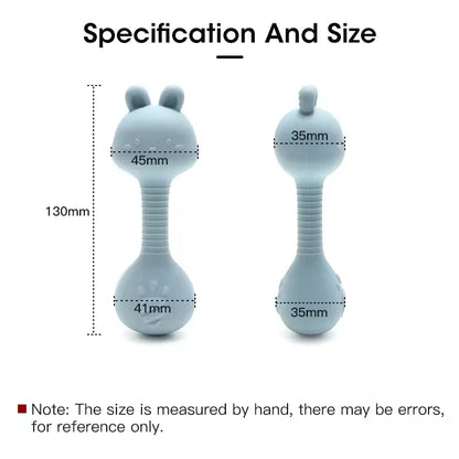 Silicone Baby Rattle &amp; Teething Toy - Rabbit Design