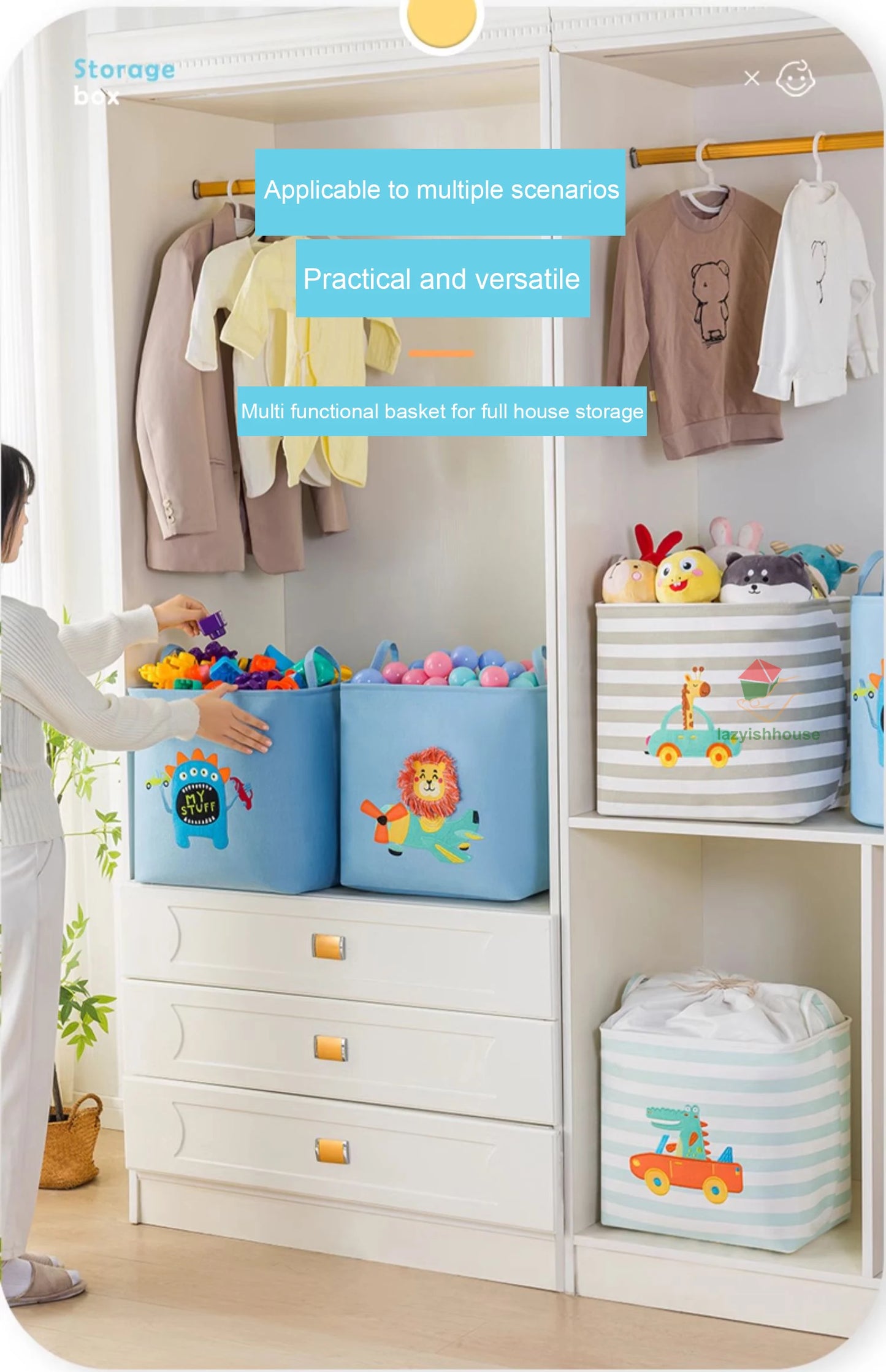 Foldable Linen Storage Basket with Handles