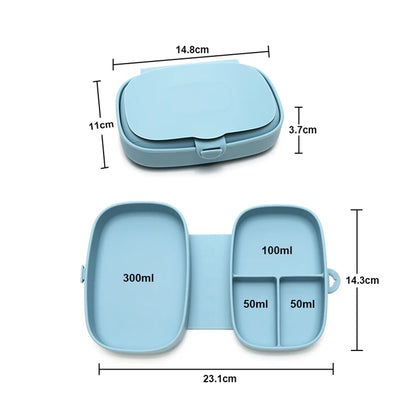Folding Silicone Baby Food Container - Portable Lunch Box