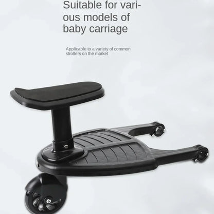 Universal Stroller Step Board Adapter with Seat - Single Wheel