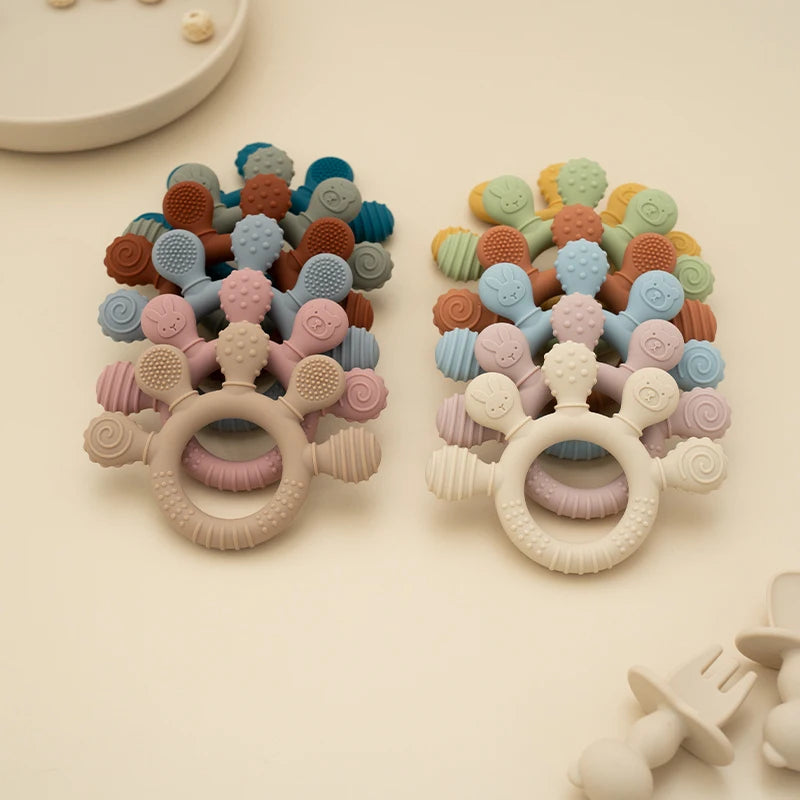 Silicone Hand-Shaped Baby Teether Ring