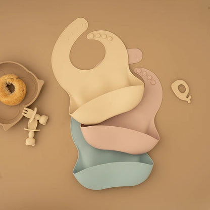 Waterproof Silicone Baby Bib with Pocket