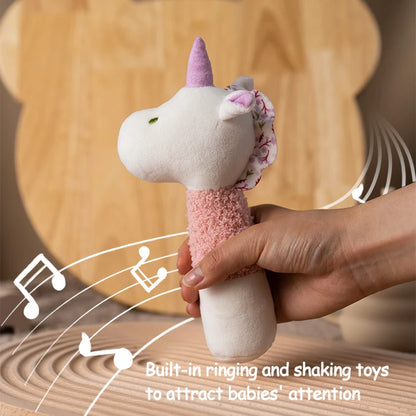 Soft Baby Hand Rattle - Cartoon Animal Design