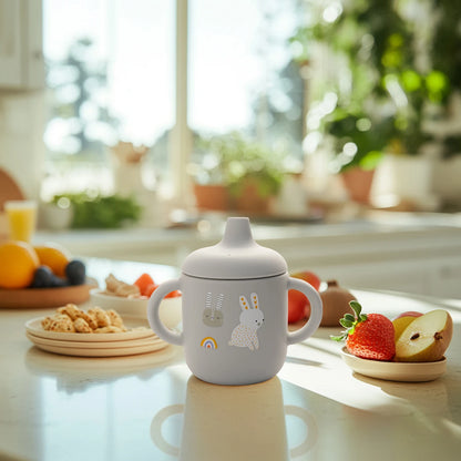 Cartoon Silicone Baby Training Cup with Handles