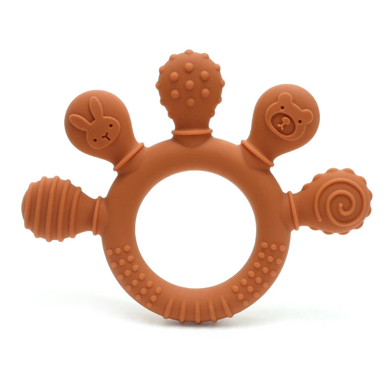 Silicone Hand-Shaped Baby Teether Ring