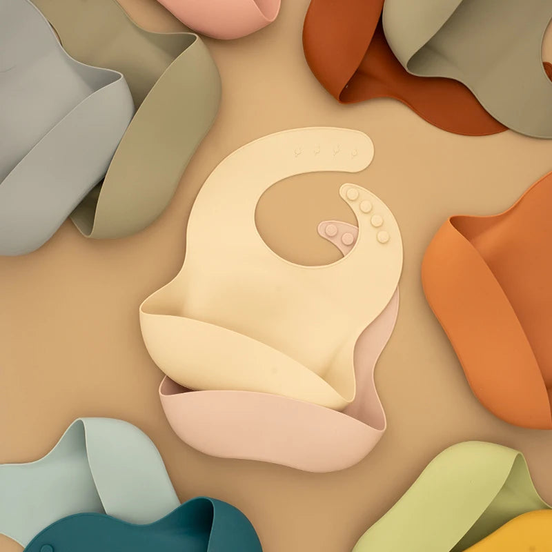 Waterproof Silicone Baby Bib with Pocket