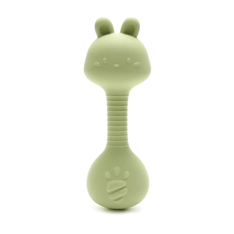 Silicone Baby Rattle &amp; Teething Toy - Rabbit Design
