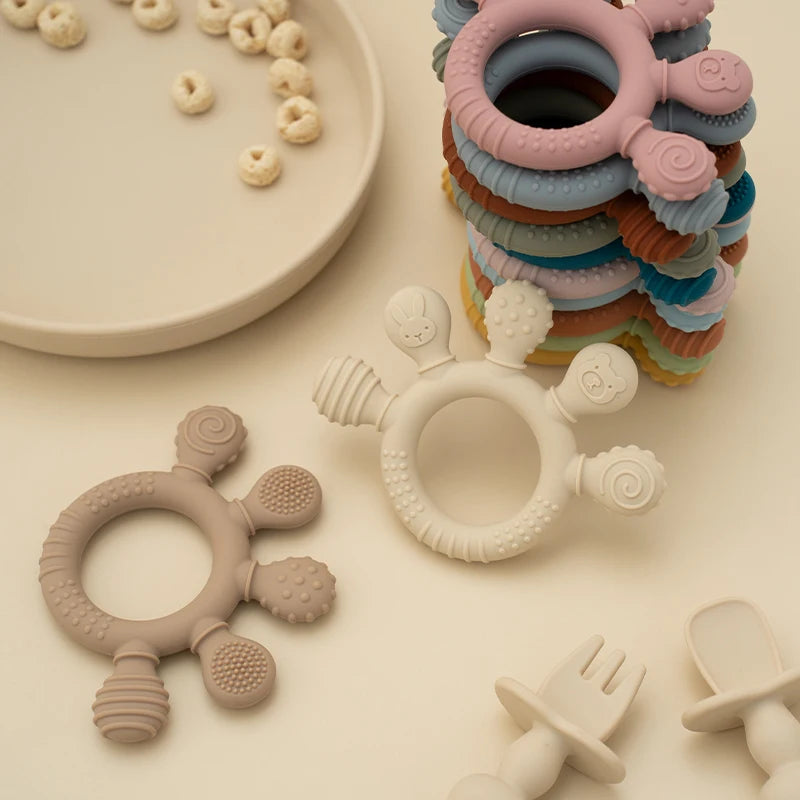 Silicone Hand-Shaped Baby Teether Ring