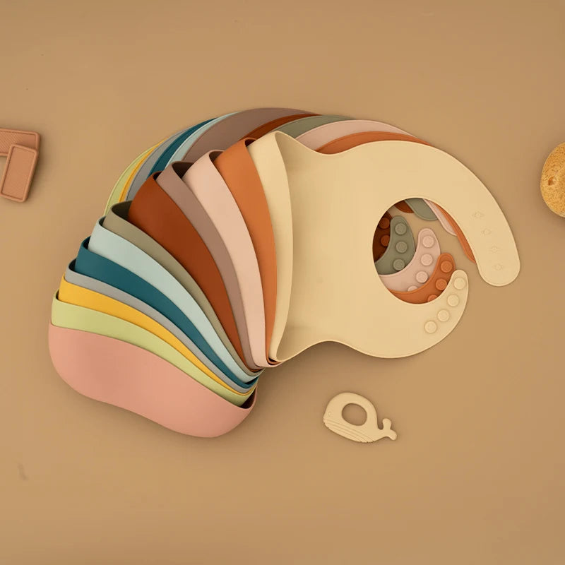 Waterproof Silicone Baby Bib with Pocket